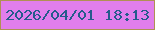 文字の大きさ：3、枠の色：b09054、背景の色：e17eec、文字の色：265b8c 無料ブログパーツのブログ時計