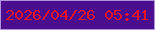 文字の大きさ：1、枠の色：b091dc、背景の色：4b0e8f、文字の色：e91328 無料ブログパーツのブログ時計