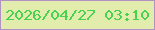 文字の大きさ：4、枠の色：b092c5、背景の色：e1ecad、文字の色：48d250 無料ブログパーツのブログ時計