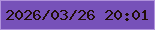 文字の大きさ：1、枠の色：b092dc、背景の色：7751b9、文字の色：220e07 無料ブログパーツのブログ時計