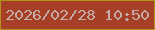 文字の大きさ：3、枠の色：b0931e、背景の色：a73e26、文字の色：c5aba8 無料ブログパーツのブログ時計