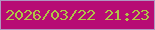 文字の大きさ：5、枠の色：b096c0、背景の色：b70b74、文字の色：afc446 無料ブログパーツのブログ時計