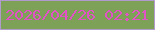 文字の大きさ：2、枠の色：b09bcc、背景の色：7da156、文字の色：e052c5 無料ブログパーツのブログ時計