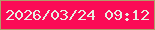 文字の大きさ：2、枠の色：b09c69、背景の色：fb0b56、文字の色：e7eee1 無料ブログパーツのブログ時計