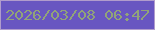 文字の大きさ：2、枠の色：b09ccc、背景の色：6856c1、文字の色：91a379 無料ブログパーツのブログ時計