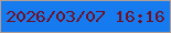 文字の大きさ：3、枠の色：b09d95、背景の色：167bef、文字の色：6c1127 無料ブログパーツのブログ時計