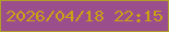 文字の大きさ：1、枠の色：b09e27、背景の色：9b4e8c、文字の色：cca114 無料ブログパーツのブログ時計