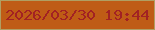 文字の大きさ：1、枠の色：b09f62、背景の色：bf5c16、文字の色：a22223 無料ブログパーツのブログ時計