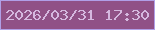 文字の大きさ：1、枠の色：b09fe7、背景の色：905186、文字の色：d5b8df 無料ブログパーツのブログ時計