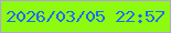 文字の大きさ：2、枠の色：b0a2e4、背景の色：8efa0f、文字の色：196dfb 無料ブログパーツのブログ時計
