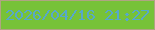 文字の大きさ：5、枠の色：b0a482、背景の色：77c238、文字の色：57a8ca 無料ブログパーツのブログ時計