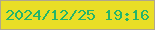 文字の大きさ：5、枠の色：b0a68c、背景の色：e9de26、文字の色：24b56a 無料ブログパーツのブログ時計