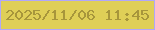 文字の大きさ：5、枠の色：b0a7f9、背景の色：dfcf57、文字の色：a7963b 無料ブログパーツのブログ時計