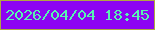 文字の大きさ：3、枠の色：b0a842、背景の色：8d04f3、文字の色：57f4b2 無料ブログパーツのブログ時計