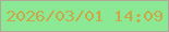 文字の大きさ：1、枠の色：b0a896、背景の色：8be996、文字の色：c8a847 無料ブログパーツのブログ時計
