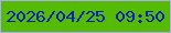 文字の大きさ：1、枠の色：b0a8fd、背景の色：55ba02、文字の色：021fc5 無料ブログパーツのブログ時計