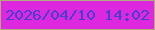 文字の大きさ：3、枠の色：b0aa79、背景の色：de28e0、文字の色：4440cd 無料ブログパーツのブログ時計