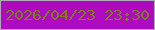 文字の大きさ：1、枠の色：b0aab7、背景の色：ae0ac0、文字の色：7c7f18 無料ブログパーツのブログ時計