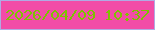 文字の大きさ：1、枠の色：b0aae3、背景の色：f24ca7、文字の色：7dc201 無料ブログパーツのブログ時計