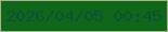 文字の大きさ：1、枠の色：b0ab8c、背景の色：0d6918、文字の色：0f4e3c 無料ブログパーツのブログ時計