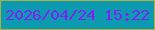 文字の大きさ：1、枠の色：b0af3f、背景の色：0b9ab0、文字の色：7c22f8 無料ブログパーツのブログ時計