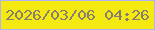 文字の大きさ：1、枠の色：b0b2f9、背景の色：f4e911、文字の色：877e70 無料ブログパーツのブログ時計