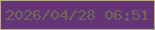 文字の大きさ：3、枠の色：b0b374、背景の色：643477、文字の色：6c6954 無料ブログパーツのブログ時計