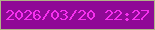 文字の大きさ：5、枠の色：b0b486、背景の色：8f0996、文字の色：f630ef 無料ブログパーツのブログ時計
