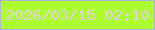 文字の大きさ：4、枠の色：b0b4d9、背景の色：abfd2f、文字の色：eacaea 無料ブログパーツのブログ時計