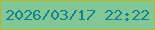 文字の大きさ：1、枠の色：b0ba2a、背景の色：84c797、文字の色：11848f 無料ブログパーツのブログ時計