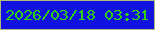 文字の大きさ：3、枠の色：b0bb78、背景の色：1111e0、文字の色：2cd30d 無料ブログパーツのブログ時計