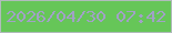 文字の大きさ：5、枠の色：b0bbbb、背景の色：66c658、文字の色：a1a1c6 無料ブログパーツのブログ時計