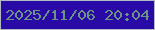 文字の大きさ：3、枠の色：b0bbc1、背景の色：290aa6、文字の色：6b9484 無料ブログパーツのブログ時計
