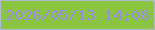 文字の大きさ：2、枠の色：b0bdd3、背景の色：89c540、文字の色：9c89e8 無料ブログパーツのブログ時計