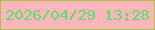 文字の大きさ：4、枠の色：b0bf49、背景の色：ffb6bb、文字の色：57df6e 無料ブログパーツのブログ時計