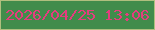文字の大きさ：2、枠の色：b0bf7e、背景の色：418c4b、文字の色：e43d7e 無料ブログパーツのブログ時計