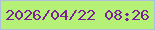 文字の大きさ：2、枠の色：b0bfdc、背景の色：b4f176、文字の色：792397 無料ブログパーツのブログ時計