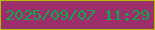 文字の大きさ：2、枠の色：b0c001、背景の色：9c2e6b、文字の色：0aa949 無料ブログパーツのブログ時計