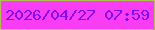 文字の大きさ：3、枠の色：b0c154、背景の色：f83df5、文字の色：830df0 無料ブログパーツのブログ時計