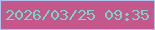 文字の大きさ：4、枠の色：b0c3ec、背景の色：c4588c、文字の色：74d8c3 無料ブログパーツのブログ時計