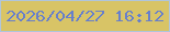 文字の大きさ：4、枠の色：b0c5db、背景の色：d8c466、文字の色：677fcc 無料ブログパーツのブログ時計