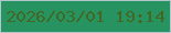 文字の大きさ：4、枠の色：b0c6cc、背景の色：269360、文字の色：416825 無料ブログパーツのブログ時計