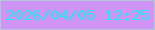 文字の大きさ：1、枠の色：b0c8d8、背景の色：d095f4、文字の色：25e7e7 無料ブログパーツのブログ時計