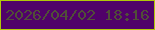 文字の大きさ：4、枠の色：b0c909、背景の色：500269、文字の色：504f37 無料ブログパーツのブログ時計