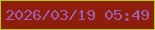 文字の大きさ：5、枠の色：b0c91b、背景の色：8e1e0b、文字の色：a15ea6 無料ブログパーツのブログ時計