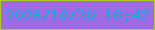 文字の大きさ：3、枠の色：b0c921、背景の色：9f6be5、文字の色：15a9dc 無料ブログパーツのブログ時計