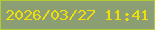 文字の大きさ：4、枠の色：b0c934、背景の色：8c9e74、文字の色：eedf0b 無料ブログパーツのブログ時計