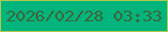 文字の大きさ：5、枠の色：b0c94d、背景の色：03b47d、文字の色：3e6638 無料ブログパーツのブログ時計