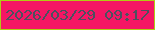 文字の大きさ：5、枠の色：b0cc14、背景の色：f51664、文字の色：4c515f 無料ブログパーツのブログ時計
