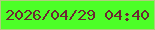 文字の大きさ：2、枠の色：b0cd7d、背景の色：4cff27、文字の色：6c2833 無料ブログパーツのブログ時計